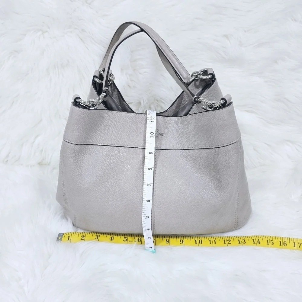 Coach Lexy Shoulder Beige Leather Purse